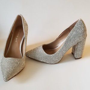 NEVER WORN 6.5 Rhinestone-Covered Madden Girl Symbol-R